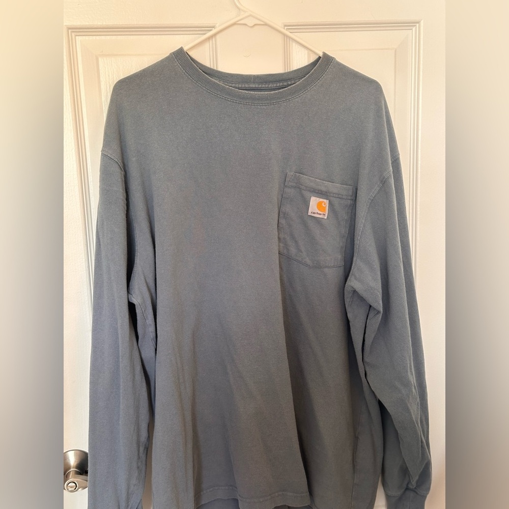 Carhartt Blue Gray Long Sleeve Shirt